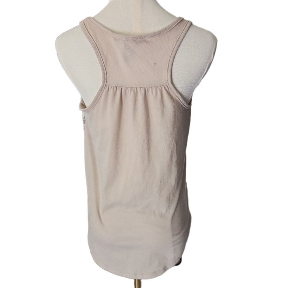 American Rag Cie Womens Tank Top Size M Cream Floral Crochet Overlay‎ Boho - Picture 3 of 9